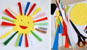 کاردستی ساخت خورشید از کاغذ های رنگی